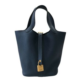 エルメス(HERMES)の　エルメス HERMES ピコタンロックPM W刻 ブルードプリュス ゴールド金具 トリヨン レディース ハンドバッグ(ハンドバッグ)