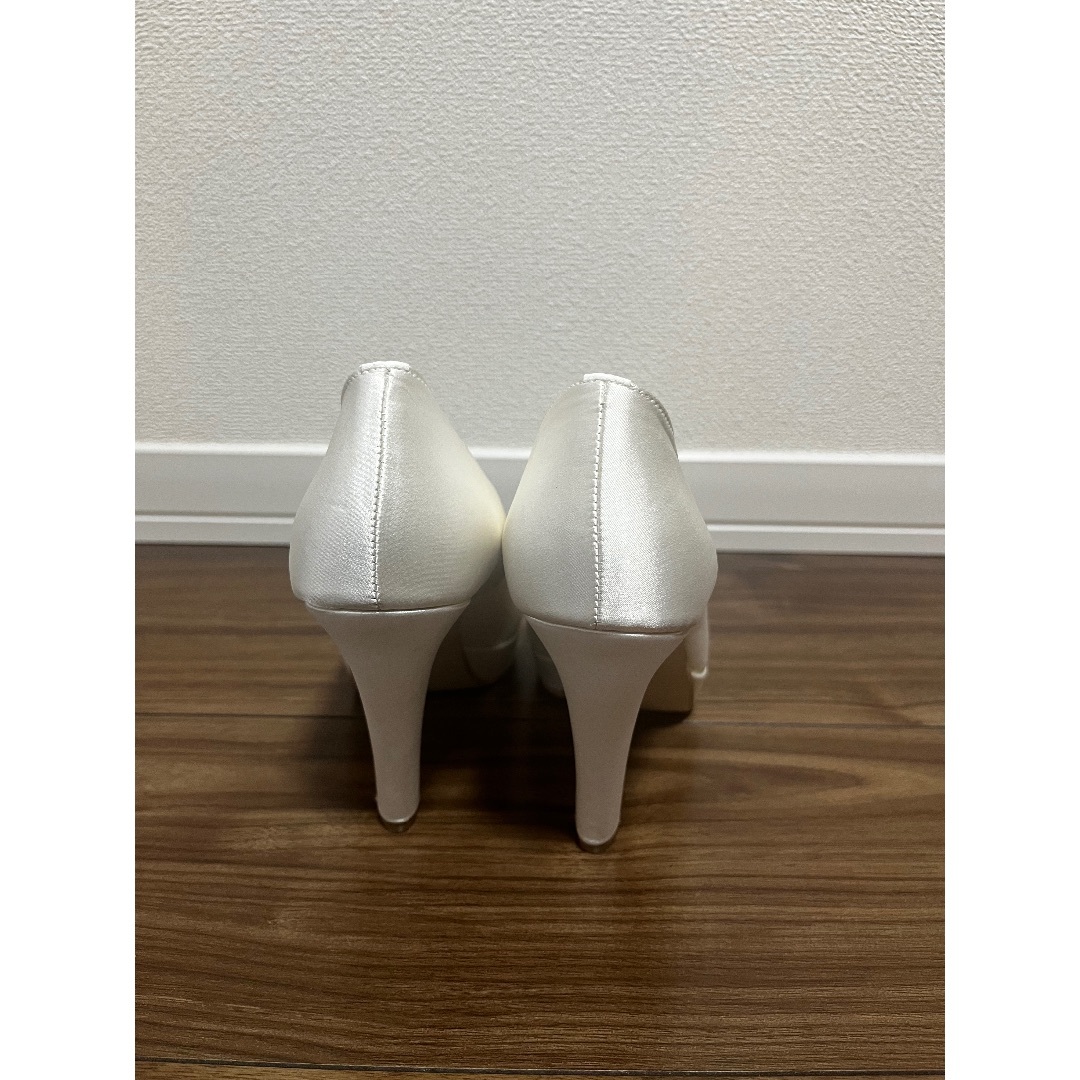 BENIR ウエディングシューズ サイズ37（24cm) BENIR ウエディングシューズ サテン 37 パンプス ホワイト 花嫁