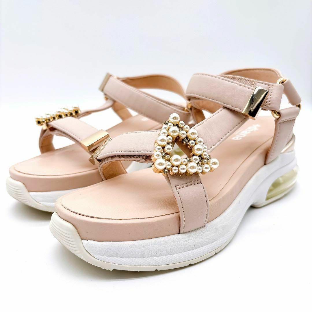 DIANA - 極美品♡プラスダイアナ　パールバックル エアクッションスポサン　厚底 24cm