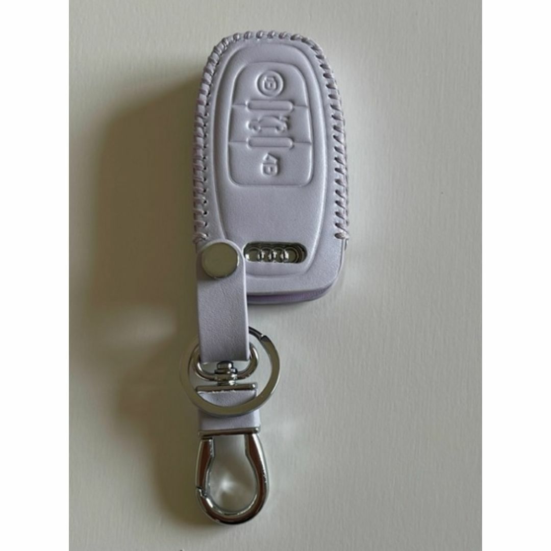 牛革 ぴったりフィット アウディ スマートキーケース A前期 パステルパープル1 自動車/バイクの自動車(車内アクセサリ)の商品写真