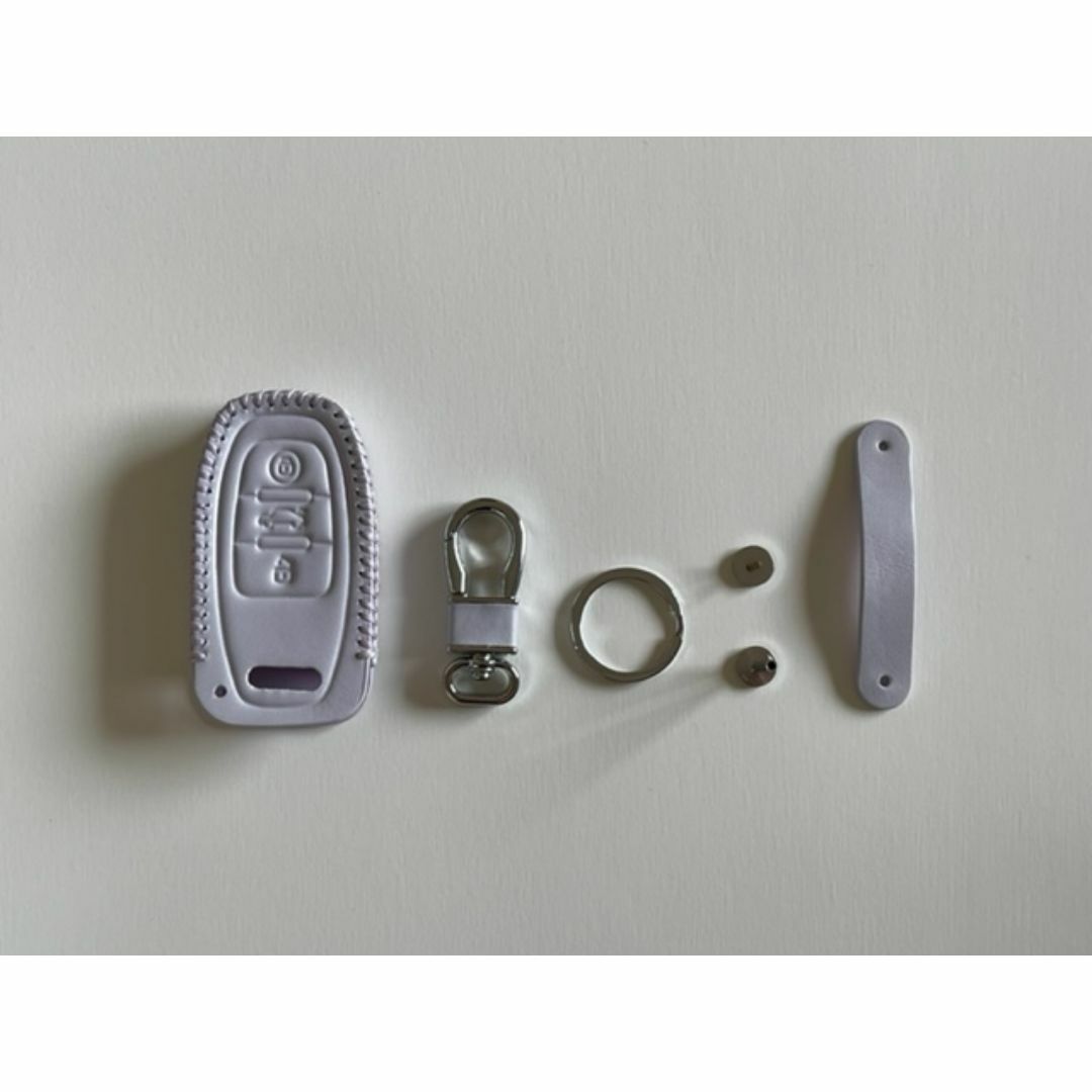 牛革 ぴったりフィット アウディ スマートキーケース A前期 パステルパープル1 自動車/バイクの自動車(車内アクセサリ)の商品写真