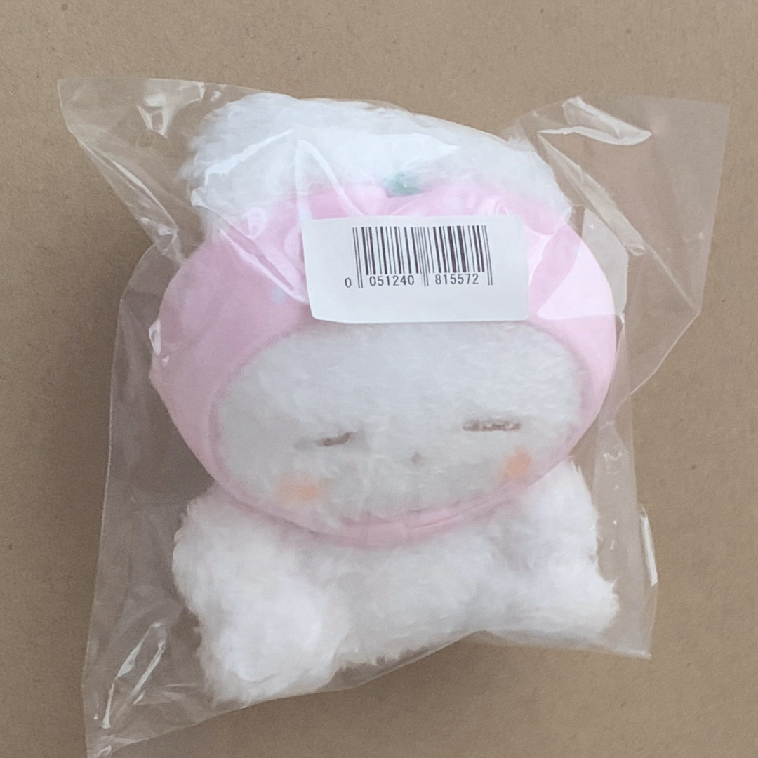 うさぎのねむちゃん ぬいぐるみ いちごの被り物 エンタメ/ホビーのおもちゃ/ぬいぐるみ(ぬいぐるみ)の商品写真