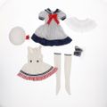 45cm用 マリンセーラーワンピースset(ホワイト×ネイビー) 1/3 ドール