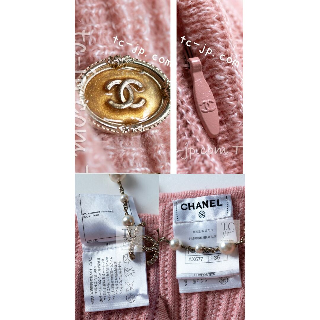 CHANEL - 48万 シャネル ワンピース CHANEL ピンク カシミア CHANEL - 48万 シャネル ワンピース CHANEL ピンク カシミア