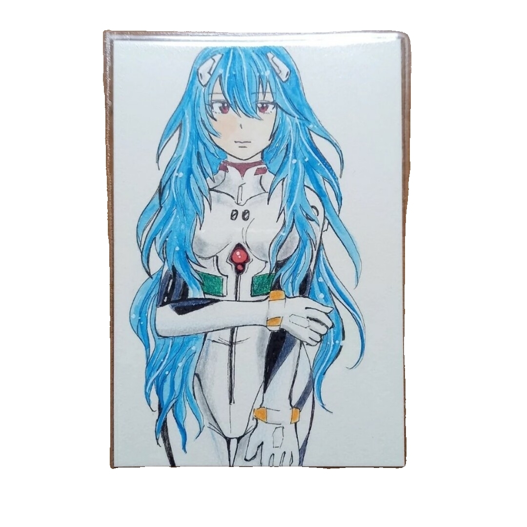 ファンアート アナログ イラスト 新世紀エヴァンゲリオン 綾波レイ イラスト ハンドメイドのハンドメイド その他(その他)の商品写真
