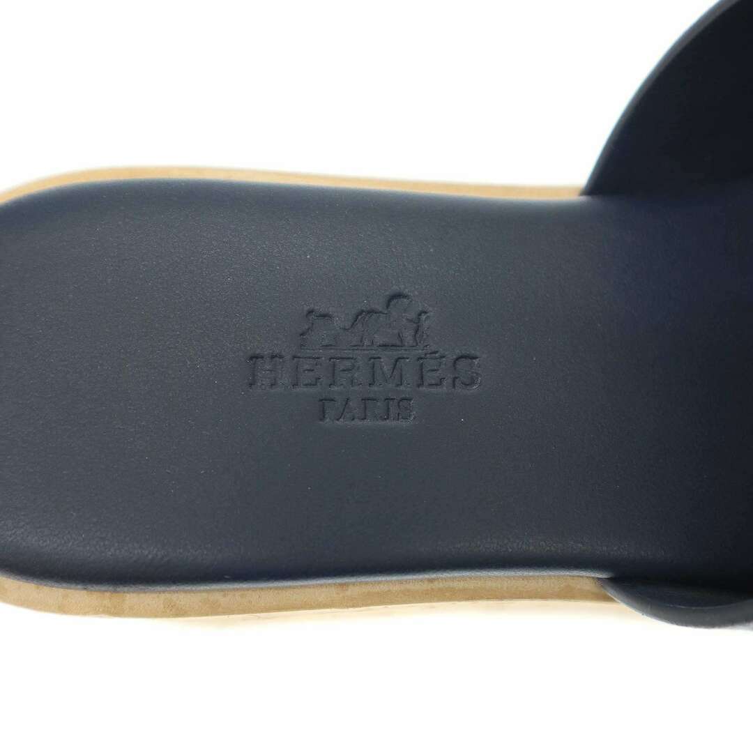 HERMES エルメス シプレ サンダル ネイビー レザー×ラバー 40 箱