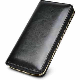 ✨本革 高級感✨長財布 ブラック レディース メンズ 大容量 レザー(財布)