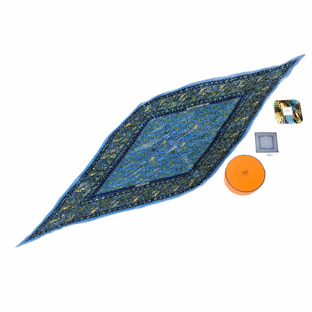 HERMES(エルメス)のHERMES エルメス カレ プリセ インドの狩猟 プリーツスカーフ 美品 レディースのファッション小物(バンダナ/スカーフ)の商品写真