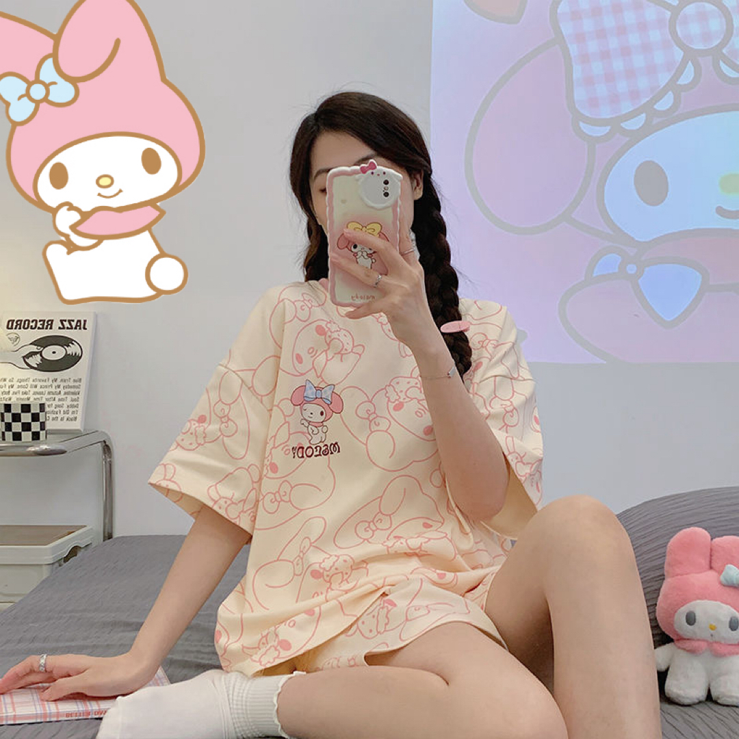 夏新作 パジャマ マイメロ 半袖 可愛い レディースのルームウェア/パジャマ(ルームウェア)の商品写真