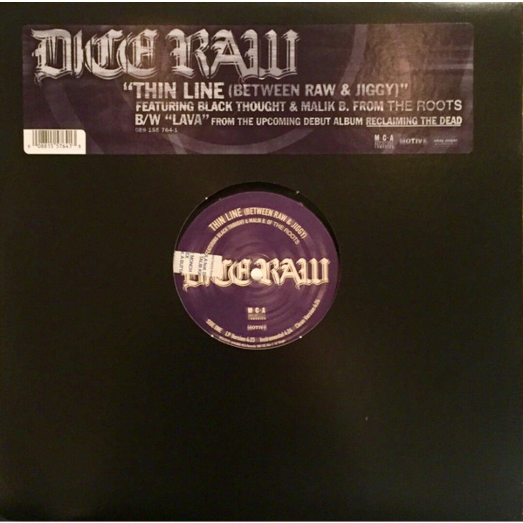 米12" Dice Raw Thin Line / Lava MCA15773 MCA Records /00250 エンタメ/ホビーのエンタメ その他(その他)の商品写真