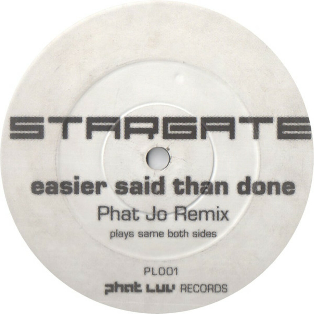 英12" Stargate Easier Said Than Done PL001 Phat Luv Records /00250 エンタメ/ホビーのエンタメ その他(その他)の商品写真