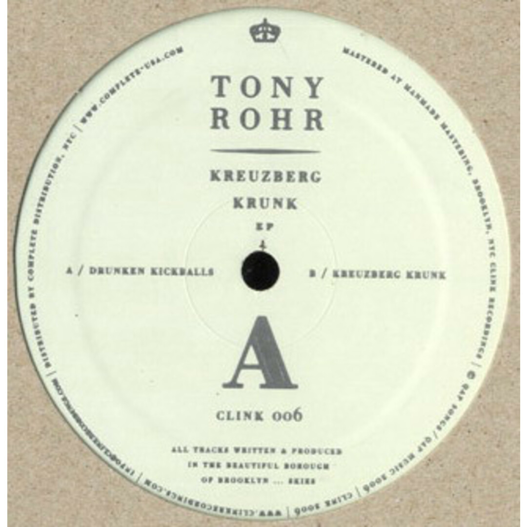 米12” Tony Rohr Kreuzberg Krunk EP CLINK006 Clink Music /00250 エンタメ/ホビーのエンタメ その他(その他)の商品写真