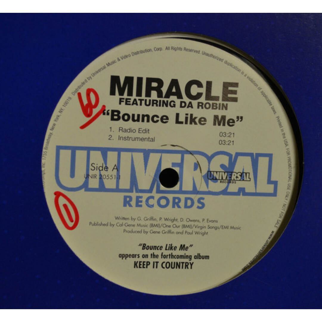 米12" Miracle Bounce Like Me UNIR205511 Universal Records /00250 エンタメ/ホビーのエンタメ その他(その他)の商品写真