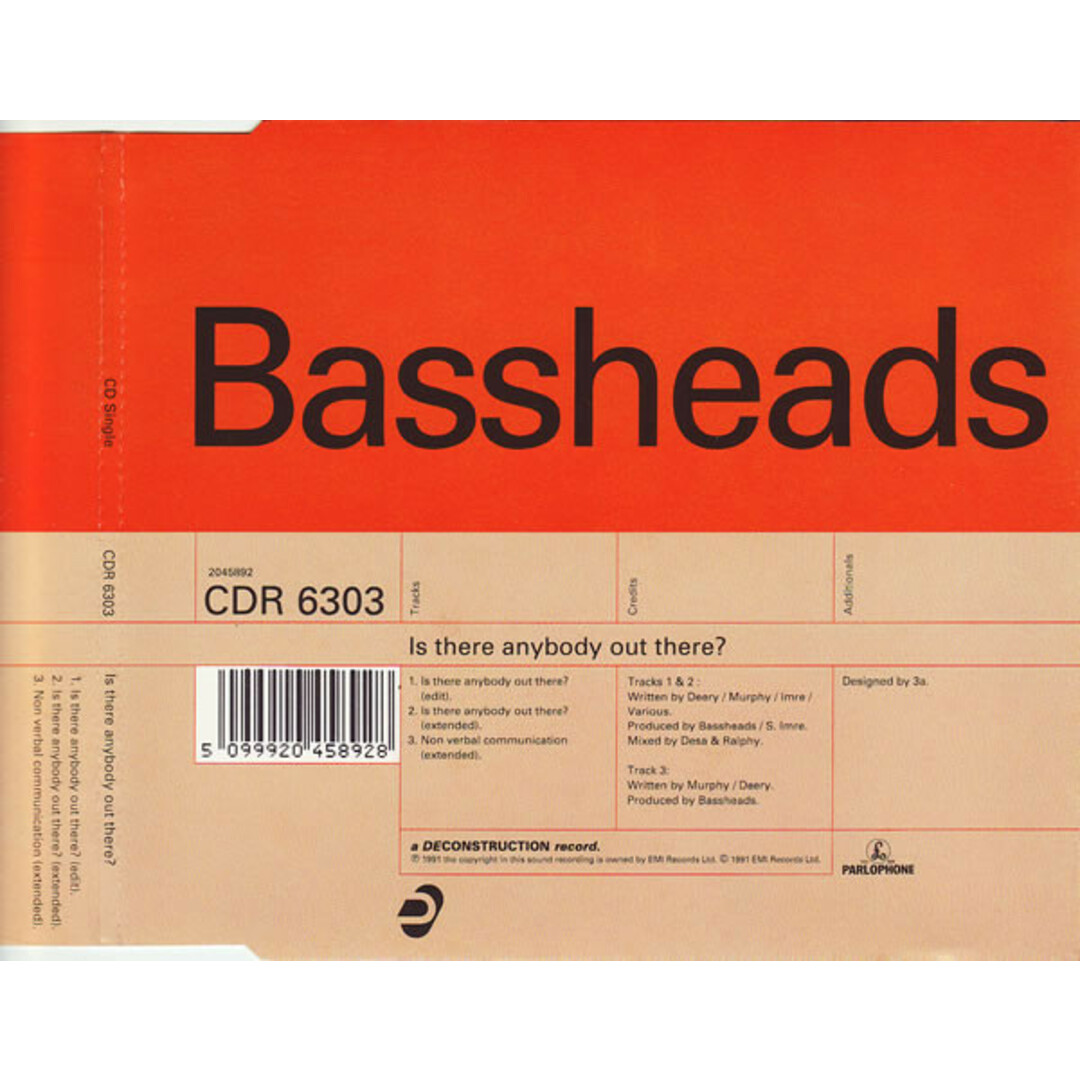 英CD Bassheads Is there anybody out there? CDR6303 Deconstruction, Parl /00110 エンタメ/ホビーのCD(クラブ/ダンス)の商品写真