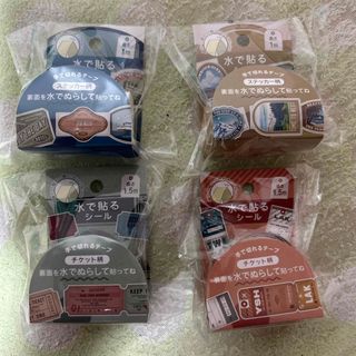 セリア 水で貼るシール②(シール)