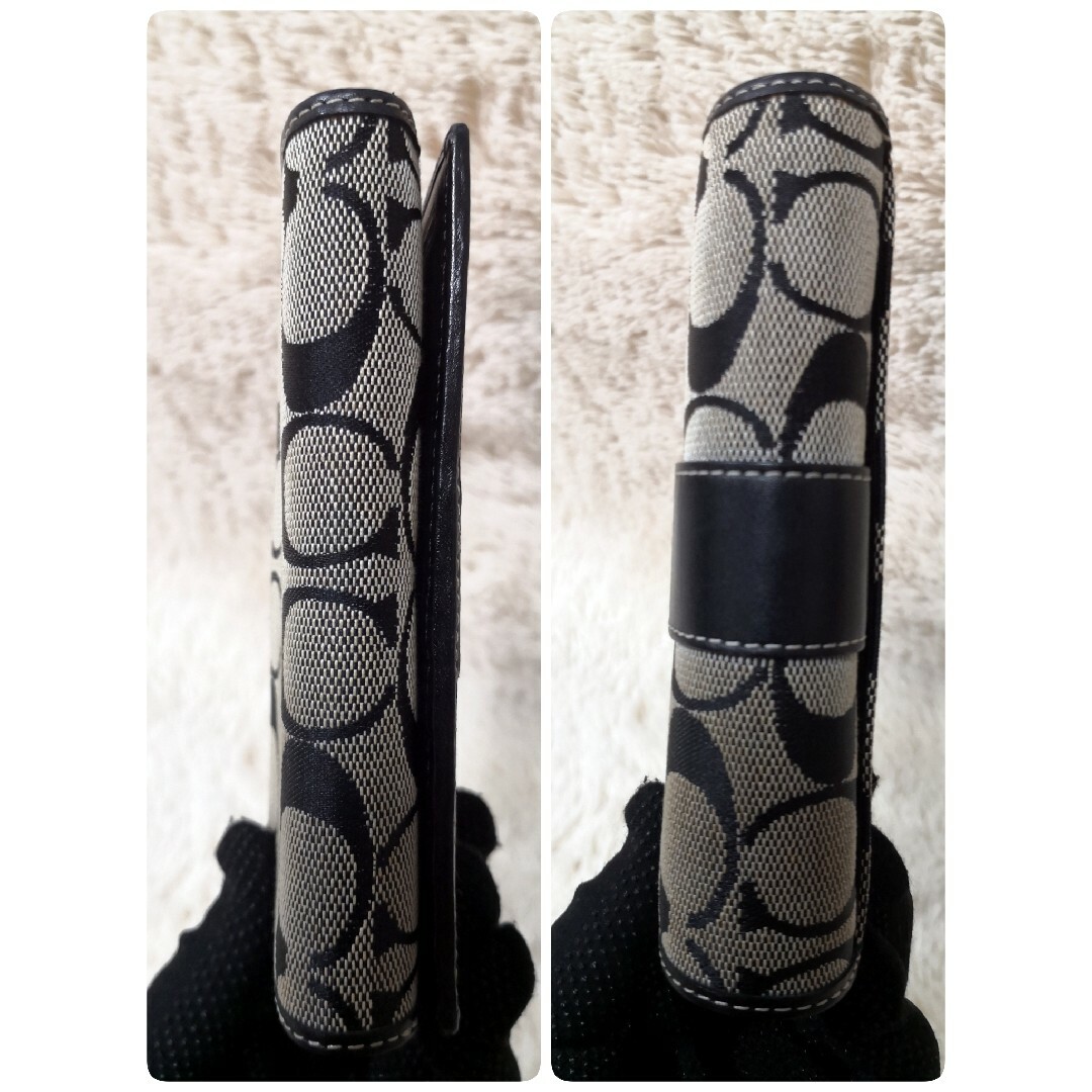 COACH(コーチ)のCOACH コーチ 折り財布 シグネチャー ブラック レディースのファッション小物(財布)の商品写真