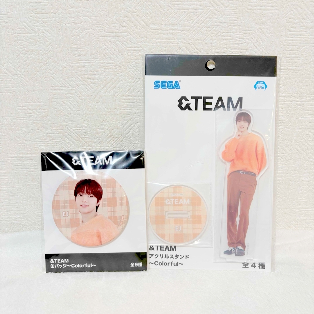 &TEAM(エンティーム)の&TEAM EJ ウィジュ アクリルスタンド アクスタ 缶バッジ セット エンタメ/ホビーのタレントグッズ(ミュージシャン)の商品写真