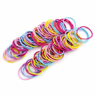 Kingsie ヘアゴム 子供 200本セット カラフル 小さめ 髪ゴム 金具な(その他)