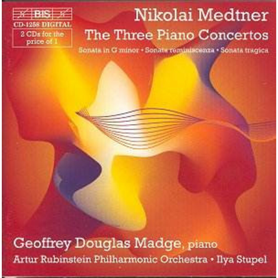 スウェーデン2CD Nikolai Medtner, Geoffrey Douglas Madge, Artur Rubinstein Philharmonic Orchestra, Ilya Stupel Medtner: Three Piano エンタメ/ホビーのCD(クラシック)の商品写真