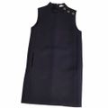 極美品 クリスチャンディオール Christian Dior ワンピース 2021 ノースリーブ ウール シルク トップス I38(M) ブラック