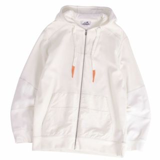 エルメス(HERMES)の極美品 エルメス HERMES 22SS パーカー スウェット フーディー ヴォワルH ジップアップ ナイロン切替 トップス メンズ S(パーカー)