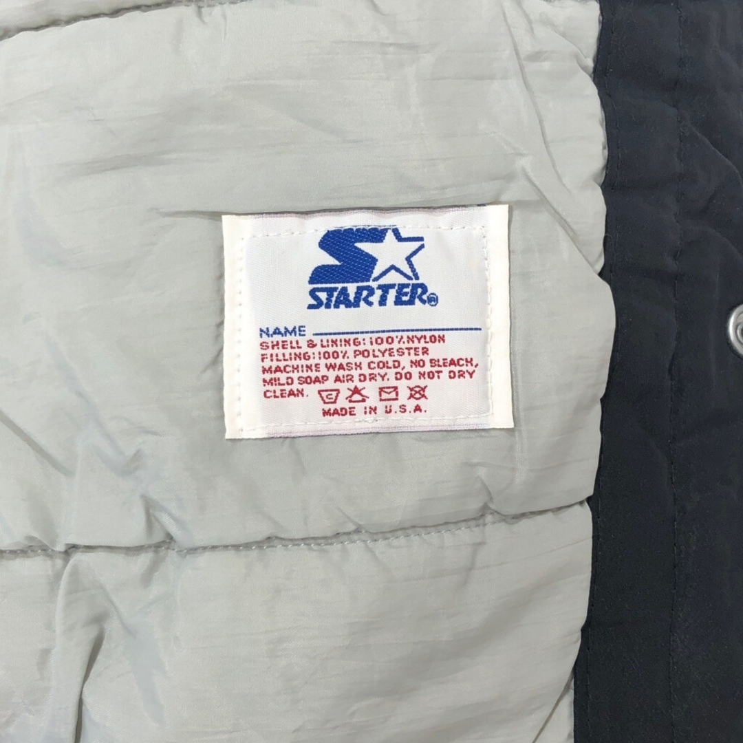 90年代 USA製 STARTER スターター MLB シカゴ・ホワイトソックス 中綿 ナイロン スタジアムジャケット(メンズ XXL)中古 古着 T8176 メンズのジャケット/アウター(スタジャン)の商品写真