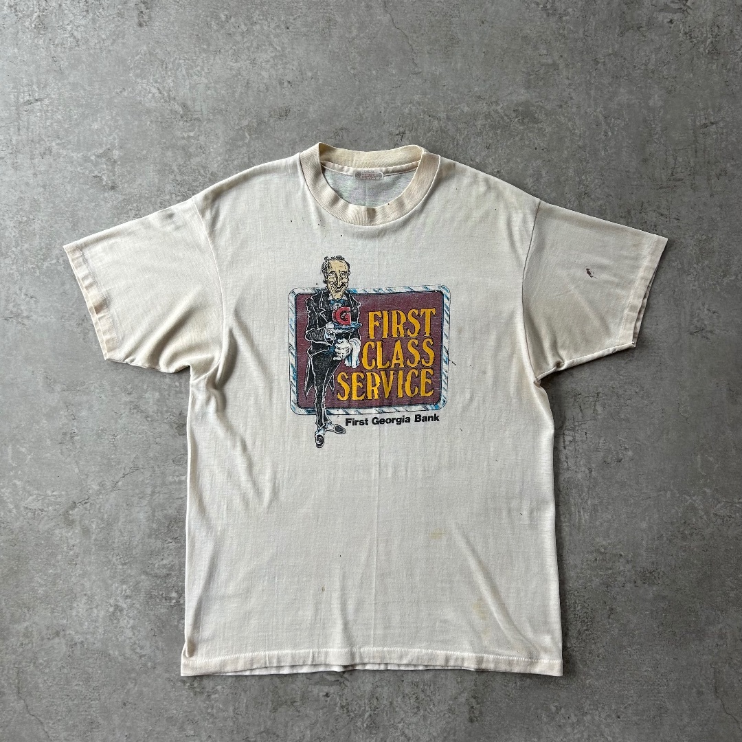 Hanes - 80s Hanes ヘインズ ヴィンテージtシャツ USA製 ベージュ L 企業