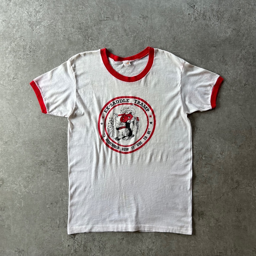 Hanes - 70s Hanes ヘインズ リンガーtシャツ USA製 L ホワイト×レッド