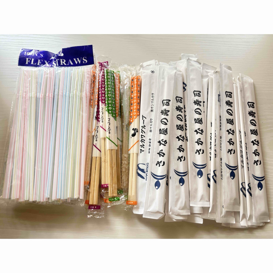 割り箸 箸 ストロー 使い捨て インテリア/住まい/日用品のキッチン/食器(カトラリー/箸)の商品写真