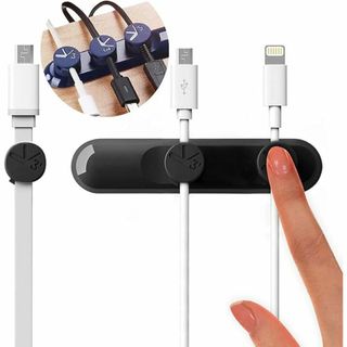 ケーブルホルダー 強力磁気 充電ケーブル 固定 整理 マグネット 黒 ブルー2個(その他)