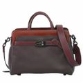 本物 コーチ COACH 2WAY テート キャリーオール 2WAY ショルダーバッグ ハンドバッグ ポシェット レザー ボルドー レッド バッグ 中古