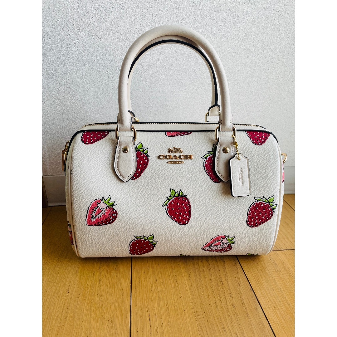 【COACH】ストロベリー プリント ☆ ローワン サッチェル バッグ 公式】ローアン サッチェル バッグ・ストロベリー プリント