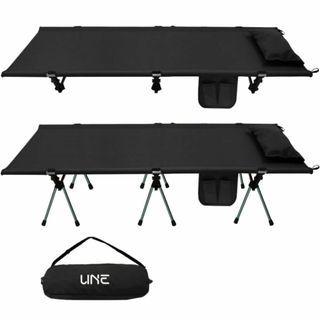 UNE コット キャンプコット 2way 高密度1000D アウトドアベッド 枕