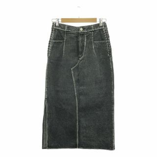 3.1 Phillip Lim / スリーワンフィリップリム | レースアップ ブラックデニム ロングスカート | 0 | ブラック | レディース(ロングスカート)