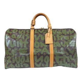 ルイヴィトン(LOUIS VUITTON)のルイヴィトン キーポル50 モノグラムグラフィティ ボストンバッグ M92196 ブラウン ユニセックス LOUIS VUITTON  中古(ボストンバッグ)