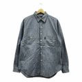 【新品】 AUBERGE / オーベルジュ | CHARLOTTE ROSE シャンブレー ワークシャツ | 38 | サックスブルー | メンズ