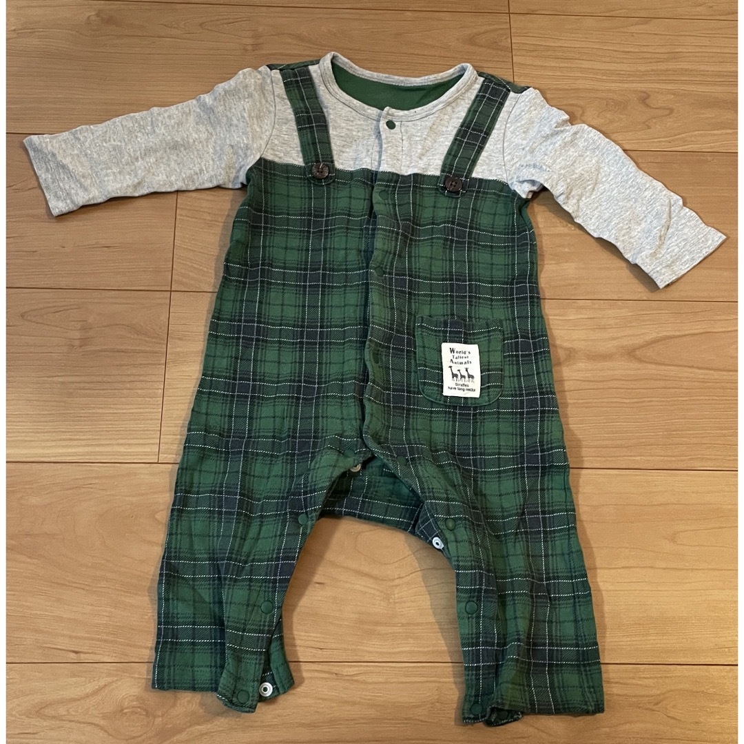 ベルメゾン(ベルメゾン)のベルメゾン カバーオール 80㎝ 緑 キッズ/ベビー/マタニティのベビー服(~85cm)(カバーオール)の商品写真