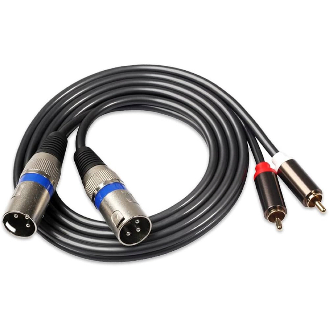 XLR/RCA 変換 ケーブル キャノン 赤白 (3.0m/オス) スマホ/家電/カメラのオーディオ機器(その他)の商品写真