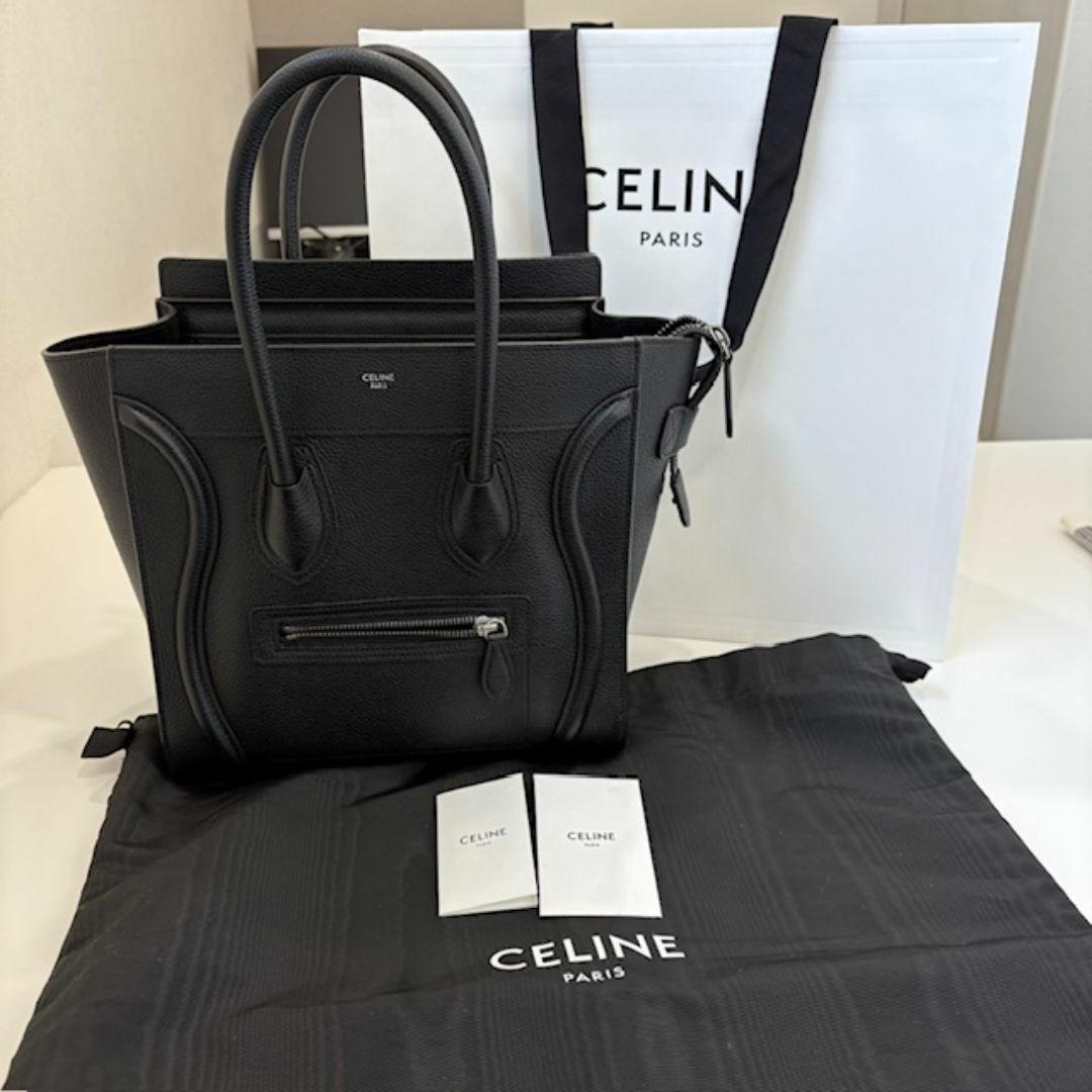 CELINE - セリーヌ CELINE マイクロショッパー ブラック 新ロゴ 美品
