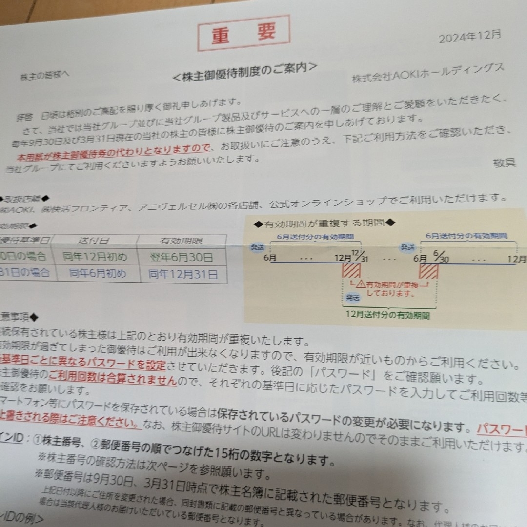 AOKIホールディングス株主優待券 1セットAOKI株主優待 快活CLUB チケットの優待券/割引券(その他)の商品写真