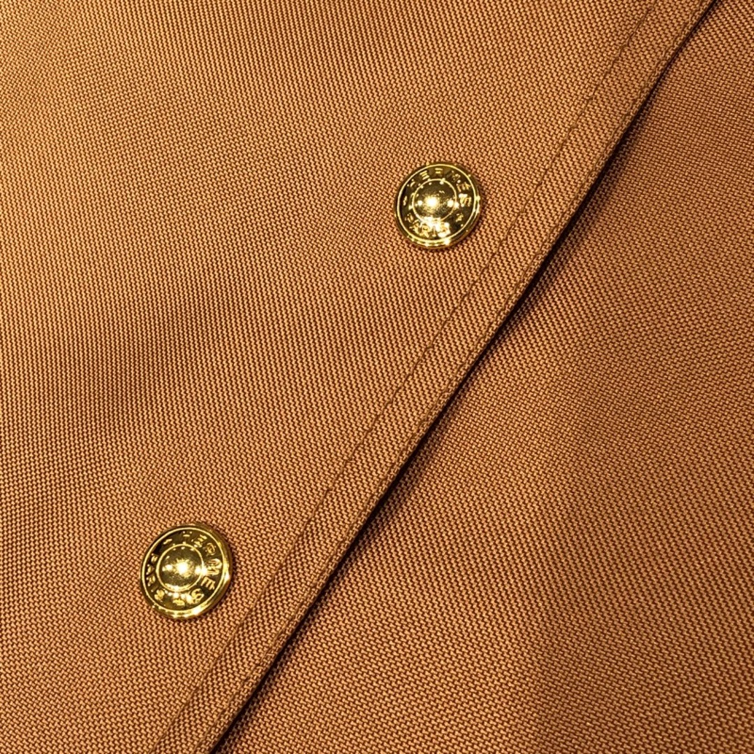 エルメス HERMES セリエボタンノーカラージャケット オレンジ