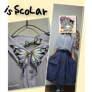 ScoLar - スカラー ScoLar 花キノコアップリケ ボイルシャツ