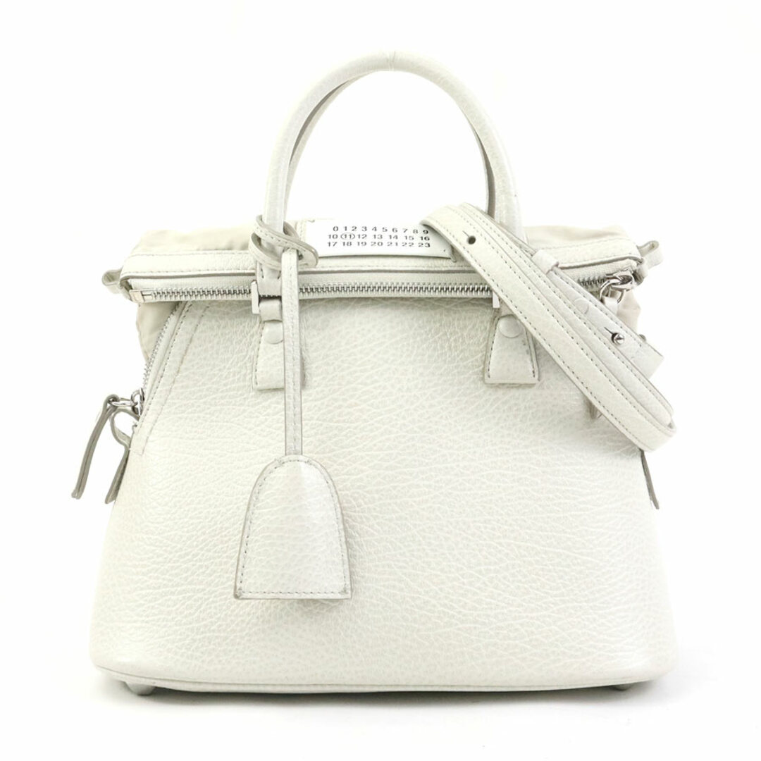 メゾンマルジェラ Maison Margiela ハンドバッグ ショルダーバッグ 5AC ミニ レザー アイボリー レディース 送料無料【中古】 h31096a