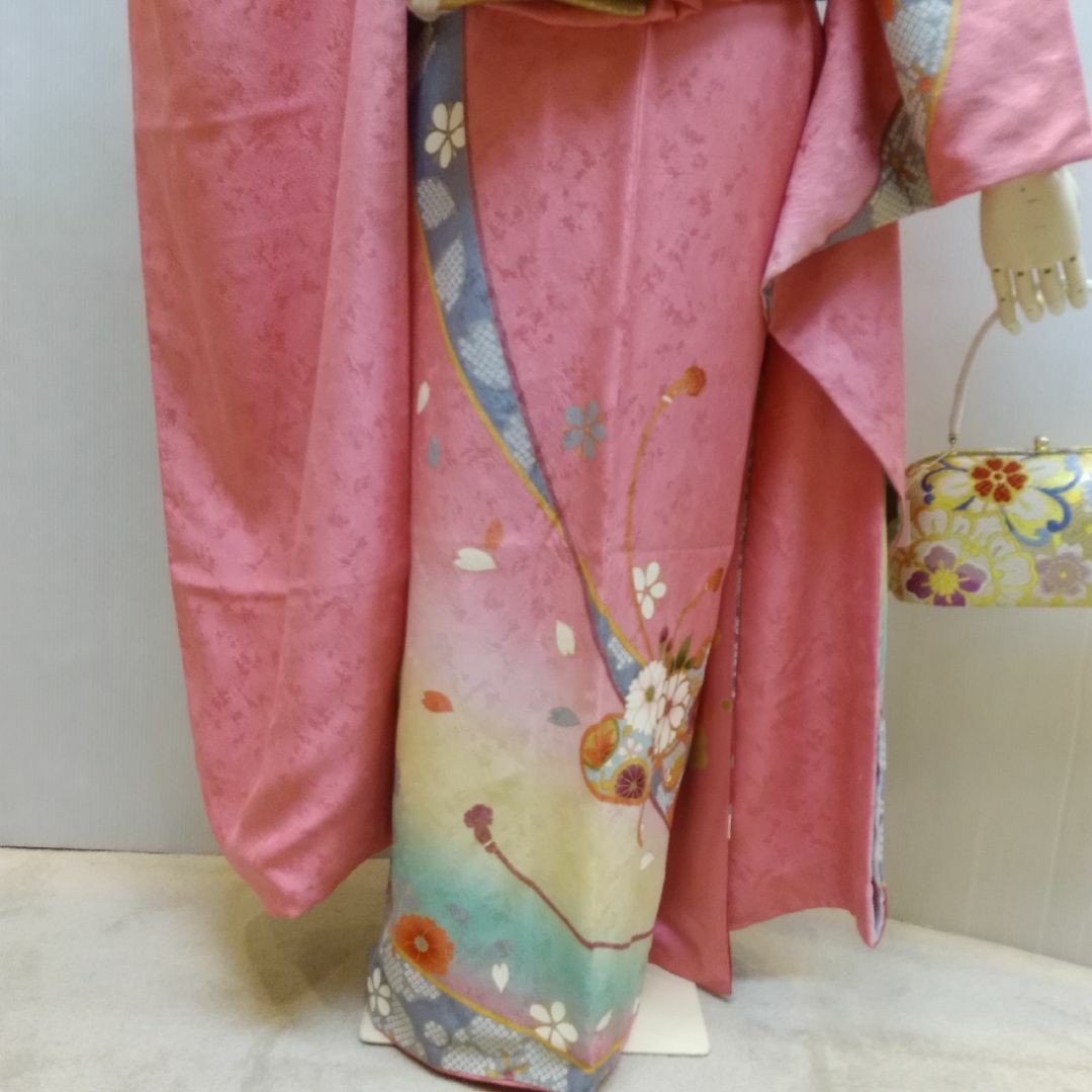 振袖 正絹 京友禅 お仕立て上がり ピンク地百花繚乱文様 そい lf140 振袖 正絹 京友禅 お仕立て上がり ピンク地百花繚乱文様 そい lf140