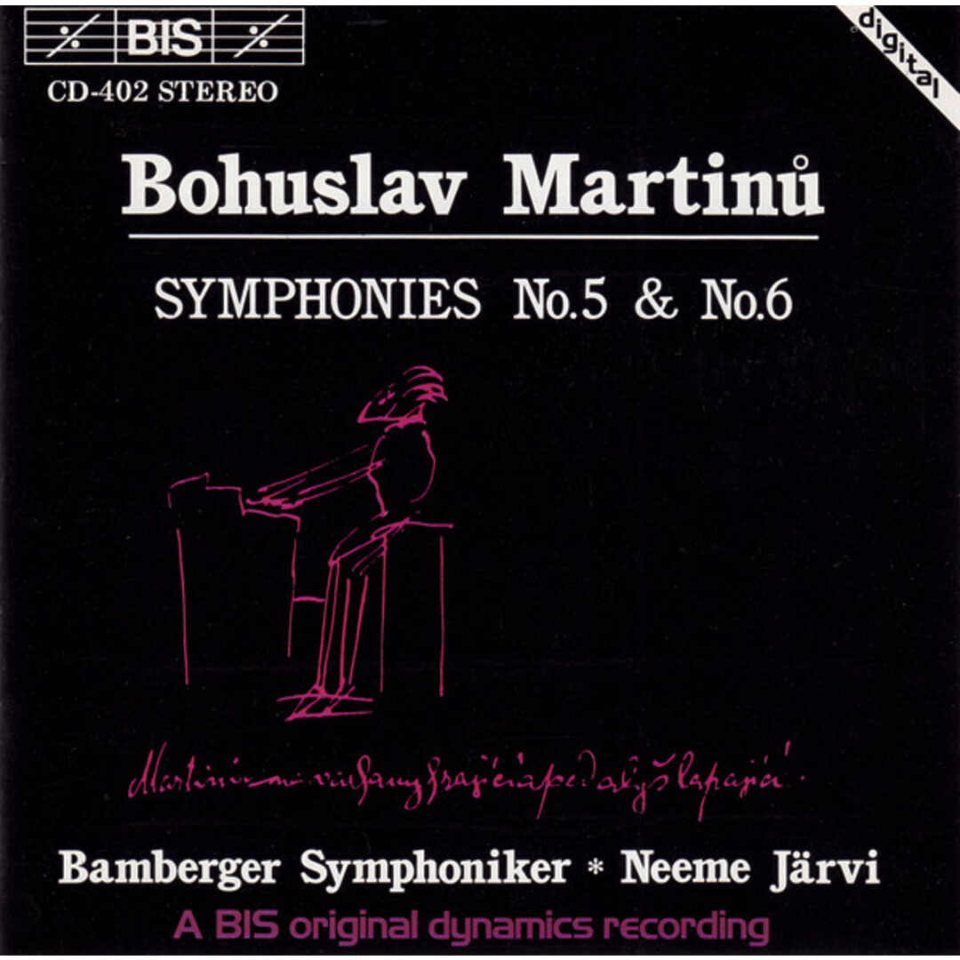スウェーデンCD Bohuslav Martinu, Neeme J?rvi; Bamberg Symphony Orchestra マルティヌー:交響曲 第5番 (Import) BISCD402 BIS /00110 エンタメ/ホビーのCD(クラシック)の商品写真