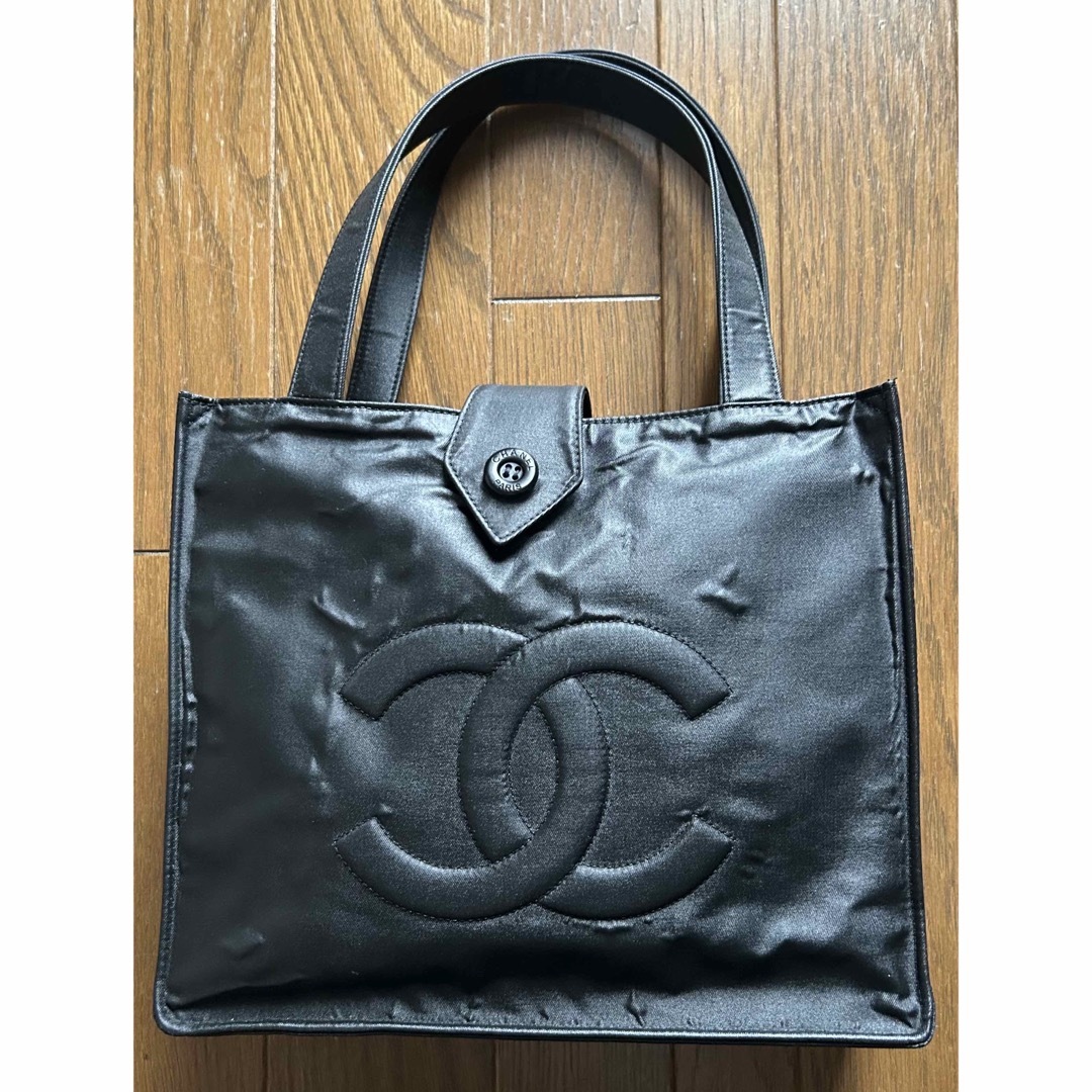 美品】シャネル ミニトートバッグ ココマーク ナイロン ブラック