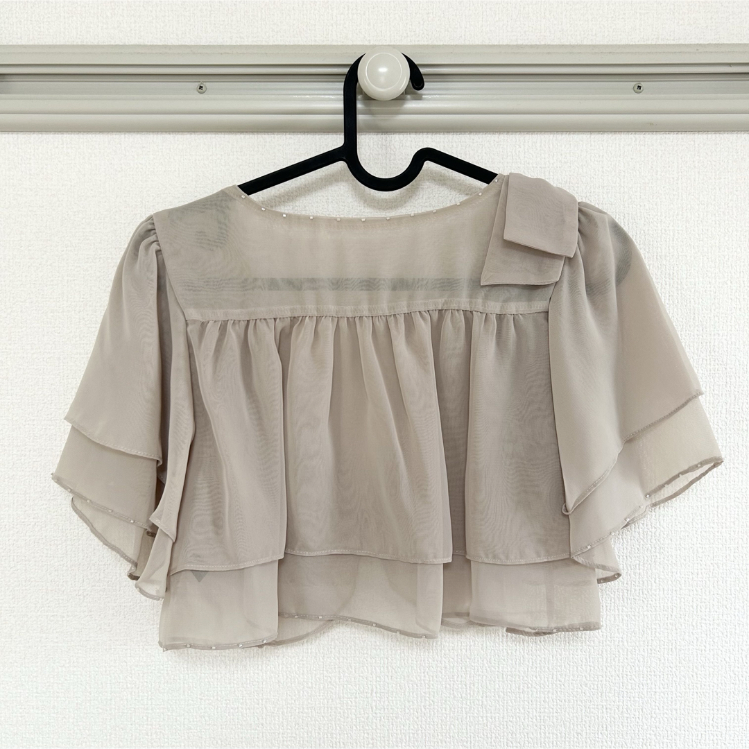 UNITED ARROWS green label relaxing(ユナイテッドアローズグリーンレーベルリラクシング)の【値下げ】GREEN LABEL RELAXING ボレロ　シフォン　結婚式 レディースのトップス(ボレロ)の商品写真