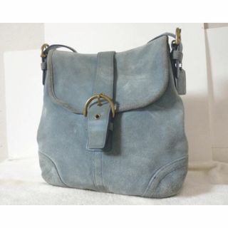 コーチ(COACH)のCOACH　スエード　レザー　ライトブルー　水色　斜め掛け　ショルダーバッグ(ショルダーバッグ)