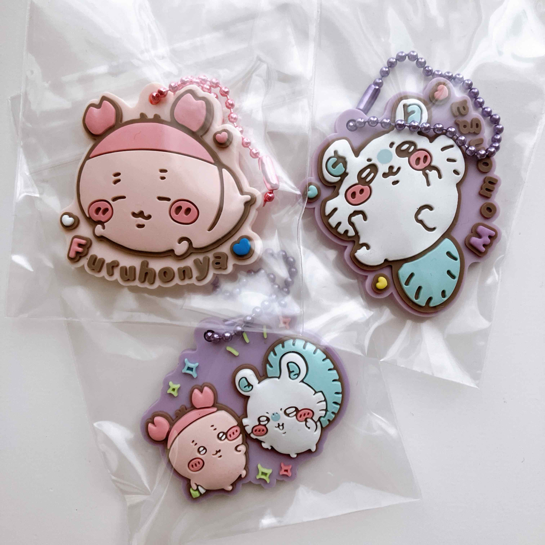 ちいかわ ぷっくりラバマスグミ3 モモンガ 古本屋さん カニちゃん エンタメ/ホビーのアニメグッズ(キーホルダー)の商品写真