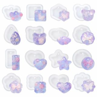 サムコス シリコンモールド 16個セット 穴あき ハート 丸 正方形 ソフトモー(その他)
